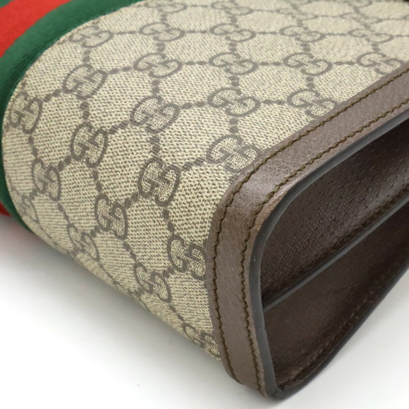 Gucci Sherry Beige Shoulder Brown Supreme Leather Chain Ophidia Bag GG - Picture 3 of 9